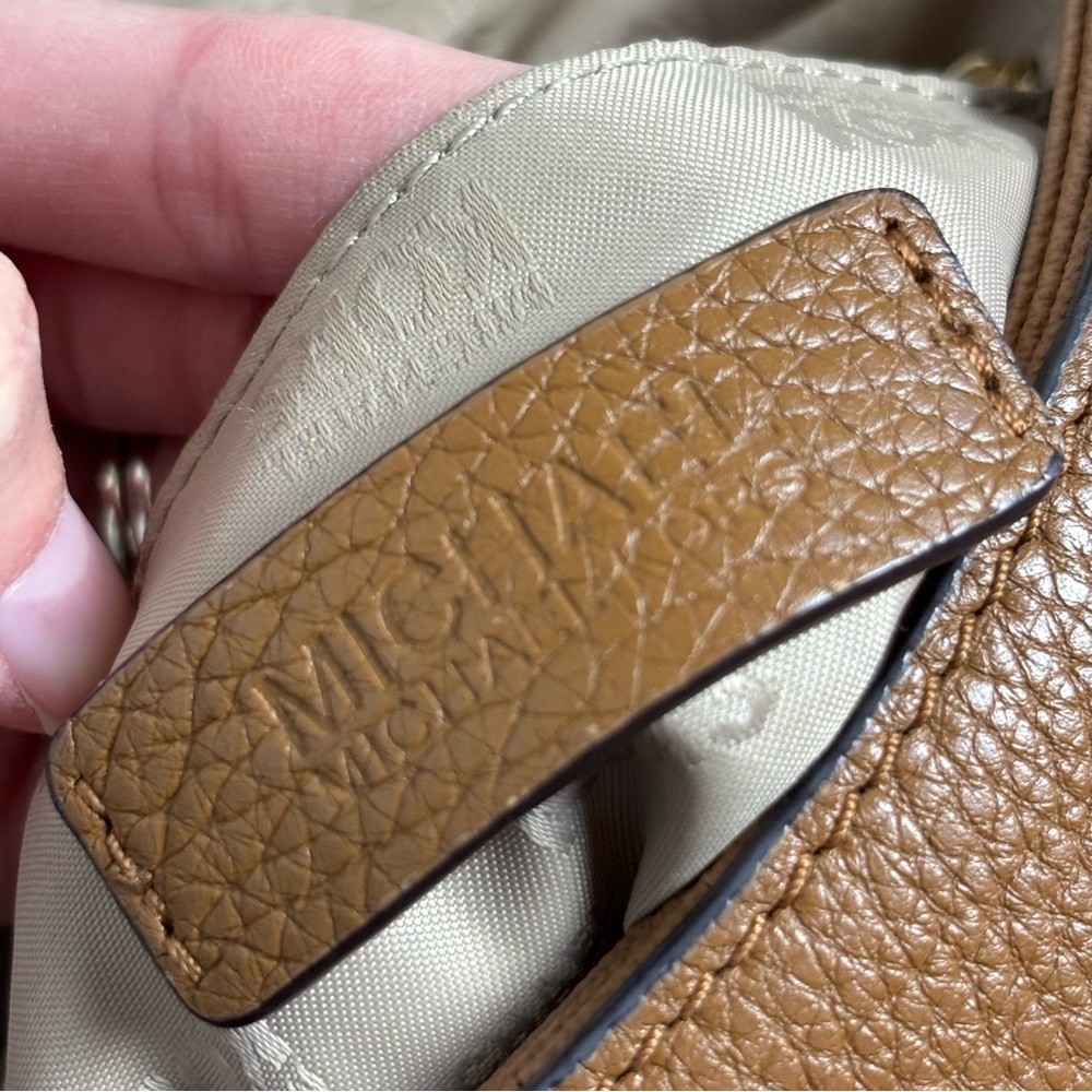 Michael Kors Bedford Brown Pebbled Leather Tassel Zipper Foldover Crossbody Bag - Picture 12 of 16